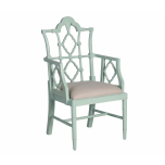 Mint green armchair with linen seat