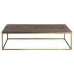 Lillian coffee table with gold base and antique weathered top