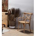 Anitque oak cross back carver dining chair 