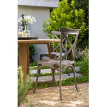 grey pvc cross back outdoor chairs