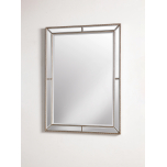 Block & Chisel rectangular mirror with wooden frame and gold finish trim