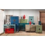 Indochine cupboard with shelving lacquered finish
