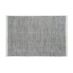 Block & Chisel white/black wool rug with white trim