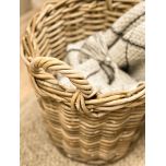 Kubu weave round basket with handles