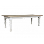 Block & Chisel rectangular weathered oak dining table with an antique white finish