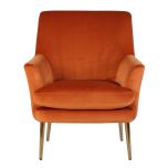 Orange velveteen seating