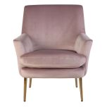 Lana Occasional chair with armrests in pink velvet