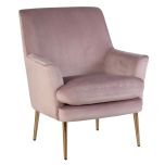 Lana Occasional chair with armrests in pink velvet