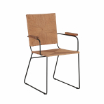 Casual dining chair with rattan seat, back and armrests