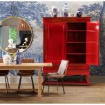 block and chisel shanghai drinks cabinet oriental red