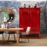 block and chisel shanghai drinks cabinet oriental red