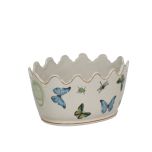 Blue and green ceramic planter