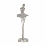 Silver ballerina statue decor with faux diamonds