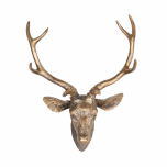 antelope deer head with horns wall hanging in gold