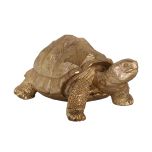 golden tortoise with textured shell decor