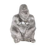 Silverback silver gorilla statuette