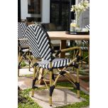 Black and white pvc carver chair