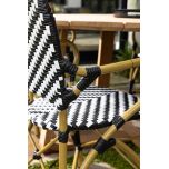Black and white pvc carver chair
