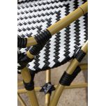 Black and white pvc carver chair