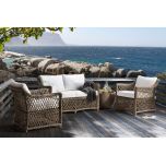 Outdoor pvc rattan lounge chair with cushions 