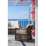 Outdoor pvc rattan lounge chair with cushions