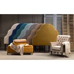 Royal headboard in evergreen velvet fabric