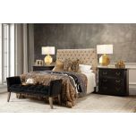 Block & Chisel crystal, iron and MDF lamp with white linen shade