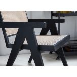 Block & Chisel rattan and wood dining chair black