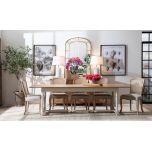 Block and chisel dining table antique white weathered oak