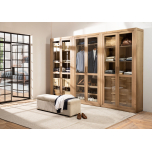 Block and chisel wardrobe drawers and shelves in brushed oak