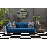 Block & Chisel blue upholstered velvet sofa
