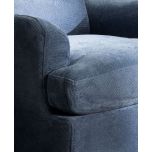 blue chenille upholstered slipcover chair 