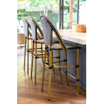 black and white synthetic barstool