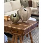 Block & Chisel weathered oak dining table with antique white base