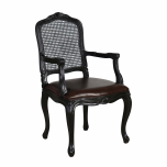 french rattan back chair with PU seat