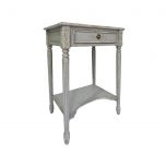 Block and chisel french style bedside table with shelf 
