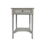 Block and chisel french style bedside table with shelf 