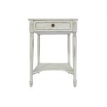Block and chisel french style bedside table with shelf 