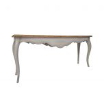 Block and chisel grey server with wood top