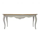 Block and chisel grey server with wood top