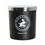 Block & Chisel signature scent mat black candle glass container with silver lid