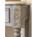 Block and chisel french style bedside table with shelf 