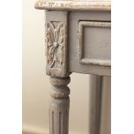 Block and chisel french style bedside table with shelf 