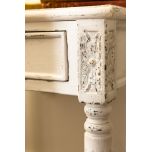 Block and chisel french style bedside table with shelf 