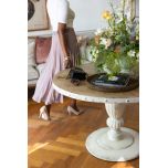 Block and chisel white painted round table