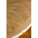 Block and chisel white painted round table