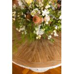 Block and chisel white painted round table
