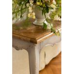 Block and chisel grey server with wood top