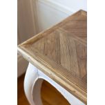 Block and chisel white server with wood top