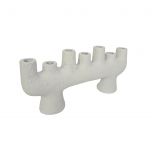 Block and chisel white ceramic candle holder 